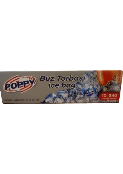 Buz Torbası Kemik Suyu Torbası Dondurma Meyve Suyu Buz Torbası Buz Küpü 240 Küp 1 Paket