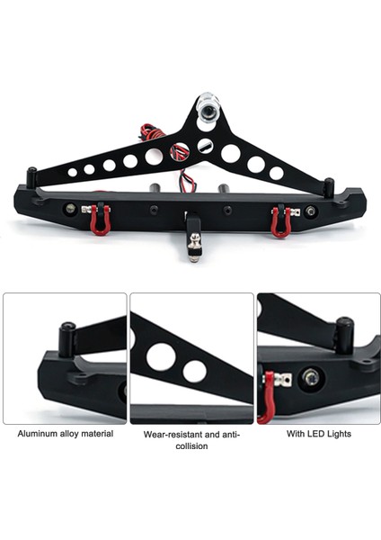 Ön Tampon Arka Tampon Setleri Rc Paletli Tampon LED Işıkları ile Alüminyum Alaşımlı Tampon ile Uyumlu 1/10 Traxxas Trx-4 Trx4 Eksenel SCX10 90046 90047 Rc Araba (Yurt Dışından)