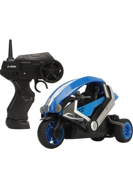 1: 8 2.4 G Uzaktan Kumanda Dublör Motosiklet 360 Derece Dönen Sürüklenme Flip Yüksek Hızlı 3 Tekerlekler Rc Motosiklet Mavi (Yurt Dışından)