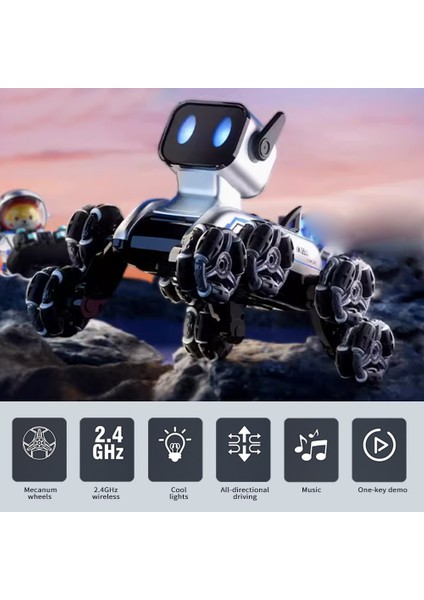 Robot Oyuncak Çocuklar Için, 2.4 Ghz Uzaktan Kumanda Hareket Sensörü Dublör Araba Oyuncak LED Işık Müzik Erkek Kız Doğum Günü (Yurt Dışından)