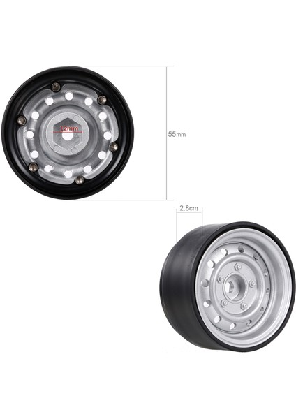 2 Adet Metal 1.9 Inç Tekerlek Göbeği Jant Beadlock 1/10 Rc Paletli Araba ile Uyumlu Trx4 SCX10 RC4WD Hsp Redcat Traxxas Tamiya Hpı Eksenel Dıy Yedek (Yurt Dışından)