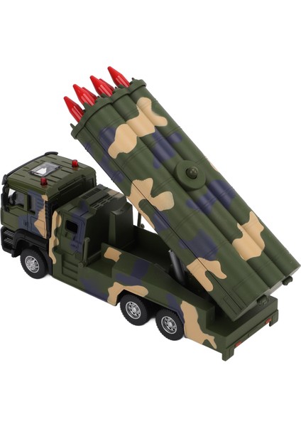 1/50 Askeri Füze Araç Modeli Alaşımlı Geri Çekilebilir Roket Araba Oyuncak Ses ve Işıkla Çocuklar Için (Yurt Dışından)