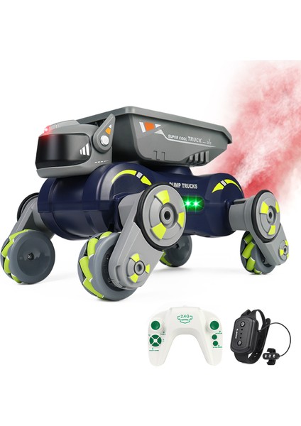 Uzaktan Kumanda Sprey Araba, 2.4 Ghz 360° Dönen Hareket Sensörü Elektrikli Robot Oyuncak Işıkları ile Müzik, Hediyeler Için Erkek ve Kız, Yeşil (Yurt Dışından)