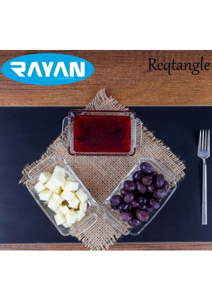 Reqtangle Tekli Dikdörtgen Cam Kahvaltılık -81484