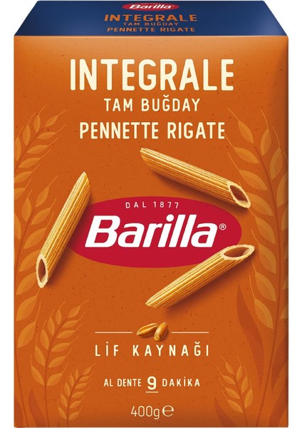 Tam Buğday Makarna Sepeti 400 gr x 3 Adet (Kalem, Spagetti, Burgu) Tek Ebat