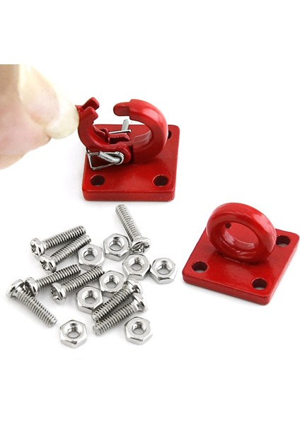 Metal Römork Toka, Simülasyon Römork Çekme Kilidi Kelepçe Braketi Seti Değiştirme Traxxas Trx4 Eksenel SCX10 RC4WD D90 1/10 Uzaktan Kumanda Paletli Araba Parçaları, Kırmızı (Yurt Dışından) fiyatları
