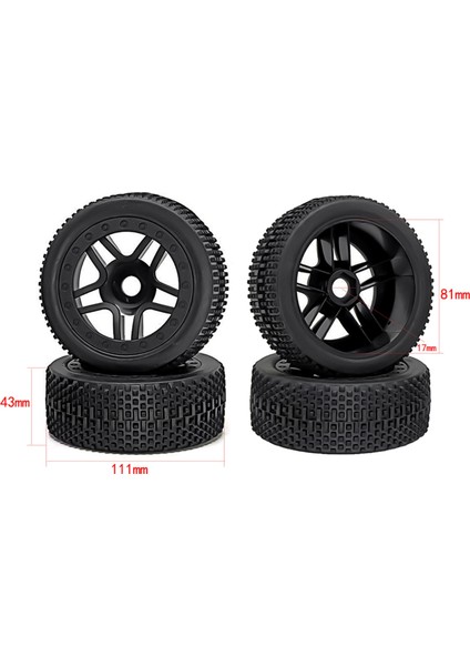 Uzaktan Kumanda Lastikleri 4 Adet 111MM Lastik Lastikler Için Yedek Hsp Redcat Losı Hpı Kyosho Mp9 1/8 Uzaktan Kumanda Araba (Yurt Dışından)