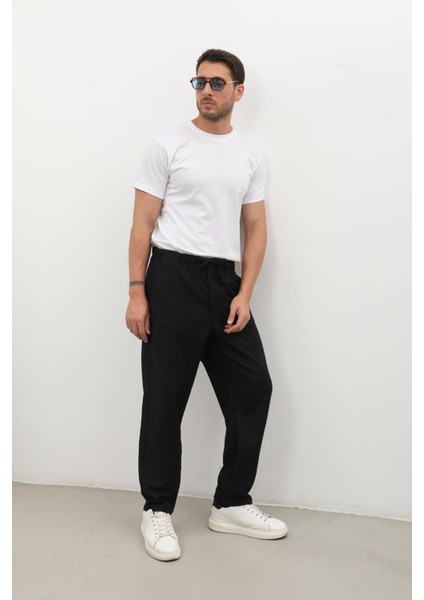 Erkek Beli Lastikli Baggy Pantolon