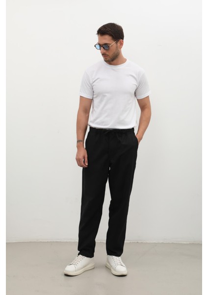 Erkek Beli Lastikli Baggy Pantolon