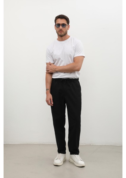 Erkek Beli Lastikli Baggy Pantolon