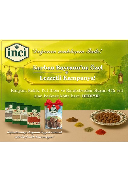 Kurban Bayramı Özel 4'lü Set (Kimyon, Kekik, Pul Biber, Karabiber) + Köfte Harcı Hediyeli