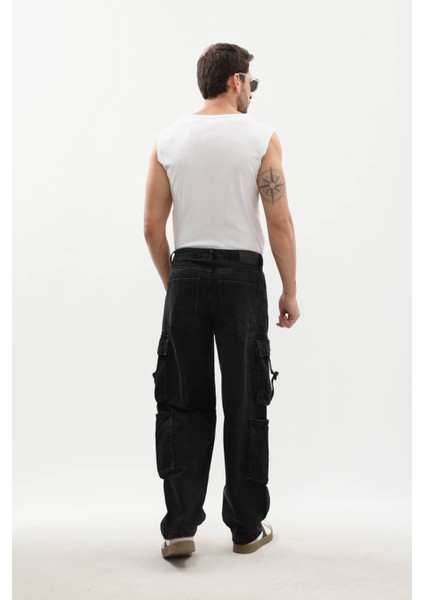 Erkek Kargo Cepli Jean Pantolon