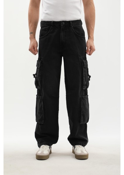 Erkek Kargo Cepli Jean Pantolon