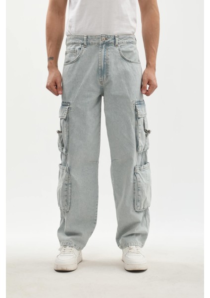 Erkek Kargo Cepli Jean Pantolon