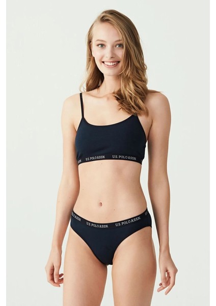 Kadın Lacivert Büstiyer Slip Set