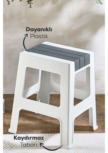 Plastik Büyük Tabure Gri fiyatları