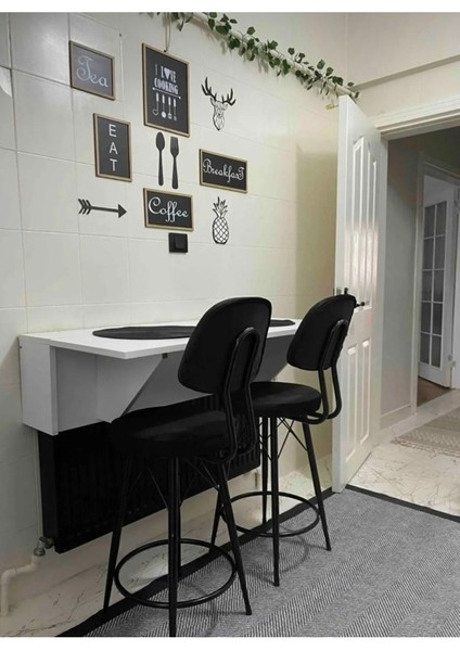 Yeni Dolce Bar Sandalyesi Siyah Babyface Kumaş.65 cm Oturum Yüksekliği indirimleri
