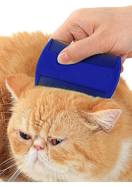 Mavi Kedi Köpek Bit Tarağı Kedi Bit Pire Tarağı Köpek Tarama Fırçası Kedi Tüyü Temizleme
