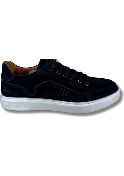 8790 Siyah Nubuk Deri Günlük Spor Ayakkabı 44