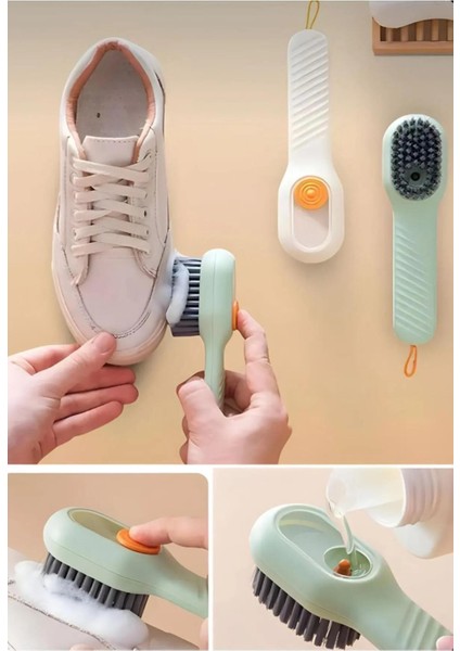 Çok Amaçlı Deterjan Hazneli Pratik El Temizlik Fırçası Ayakkabı Bot Temizleme Yıkama Fırçası