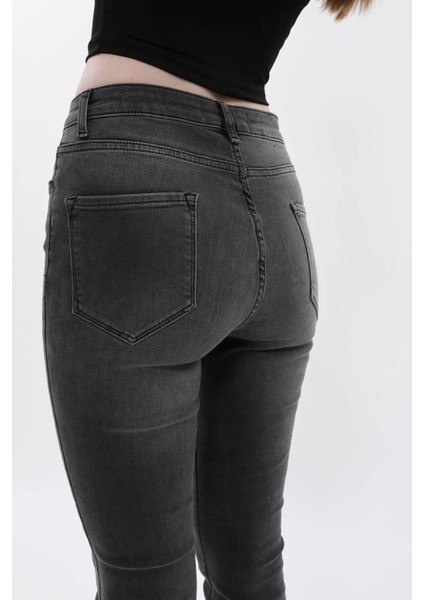 Kadın Ispanyol Paça Yüksek Bel Jean Pantolon