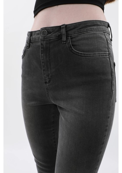 Kadın Ispanyol Paça Yüksek Bel Jean Pantolon