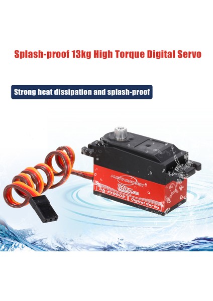 13KG Dijital Servo Rc Servo Yüksek Tork Metal Dişli Sıçrama Geçirmez Servo 1/10 1/8 Rc Araba Rc Tekne Rc Uçak Rc Helikopter Rc Modeli (Yurt Dışından)