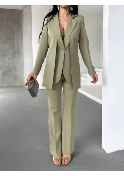 “kadın Ikili Takım - Blazer Ceket ve Yüksek Bel Pantolon Ikili Takım” fırsatları
