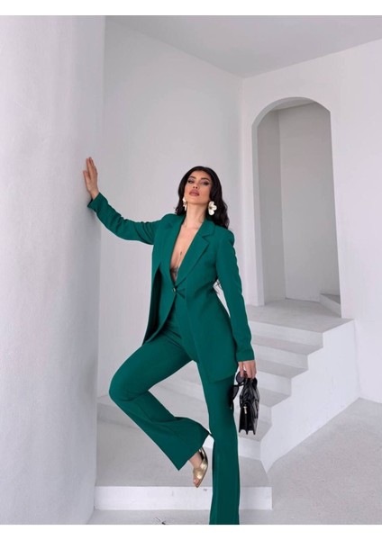 “kadın Ikili Takım - Blazer Ceket ve Yüksek Bel Pantolon Ikili Takım” fiyatları