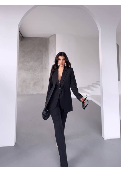 “kadın Ikili Takım - Blazer Ceket ve Yüksek Bel Pantolon Ikili Takım” fiyatları