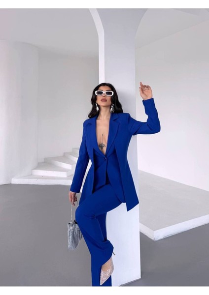 “kadın Ikili Takım - Blazer Ceket ve Yüksek Bel Pantolon Ikili Takım” fiyatları