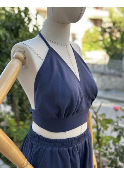 Müslin Kumaş Lacivert Kadın Büstiyer fırsatları