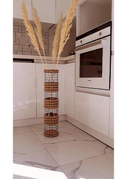 Hasır Tel Dekoratif Vazo-Pampas Vazosu 70 cm