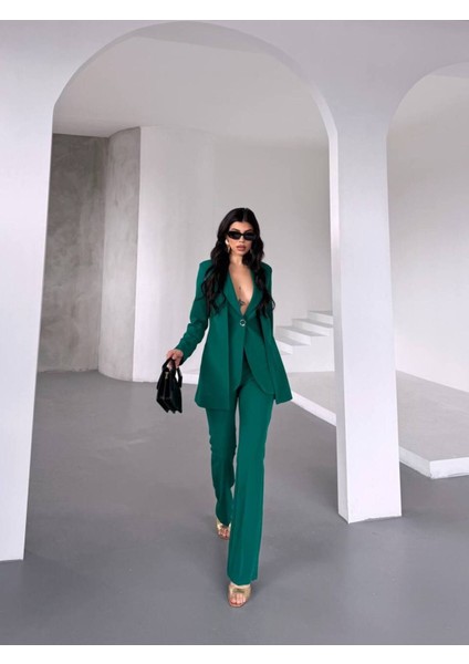 “kadın Ikili Takım - Blazer Ceket ve Yüksek Bel Pantolon Ikili Takım” indirimleri