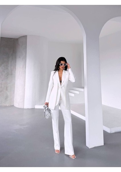 “kadın Ikili Takım - Blazer Ceket ve Yüksek Bel Pantolon Ikili Takım” modelleri