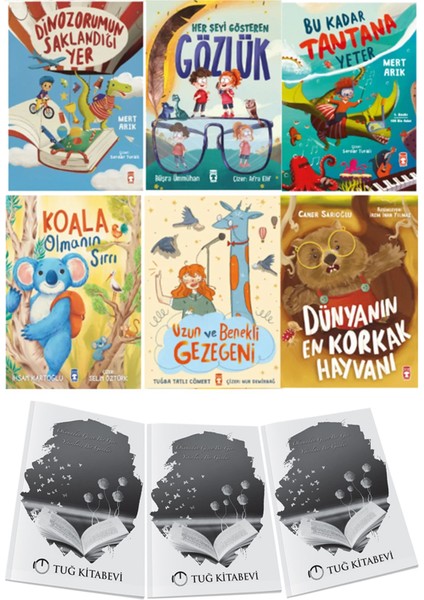 Dinozorumun Saklandığı Yer-Her Şeyi Gösteren Gözlük-Bu Kadar Tantana Yeter-Koala Olmanın Sırrı-Uzun ve Benekli Gezegeni-Dünyanın En Korkak Hayvanı 6lı Set + Hediyeli