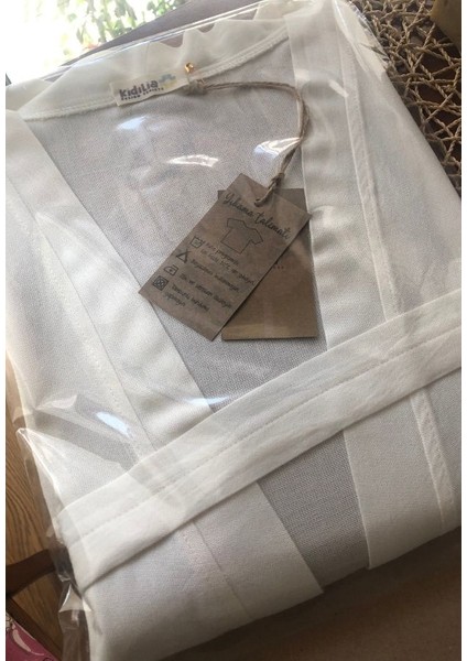 Mor Çiçek Desenli Buldan Bambu Kolsuz Peştemal Kimono Plaj Elbisesi
