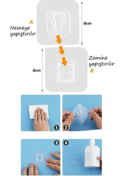 5 Çift Duvar Delmeden Ekstra Güçlü Yapışkanlı Suya Dayanıklı Askılık, Eşya Sabitleme Tablo Klipsi indirimleri