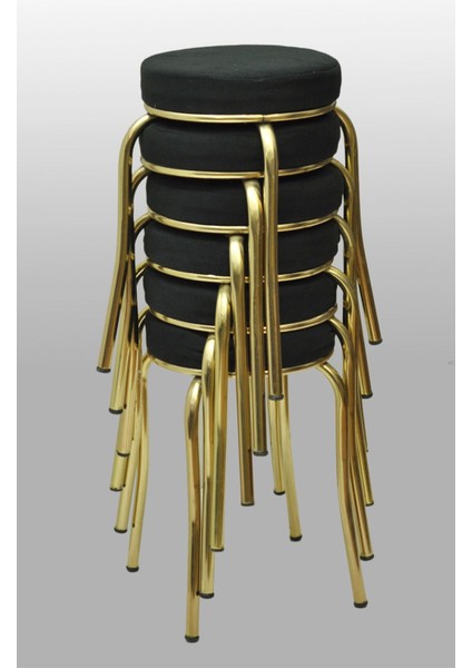 Tabure (6ADET) Gold Ayaklı, Mina Kumaş, Metal Ahtapot Ayak AYGL-273