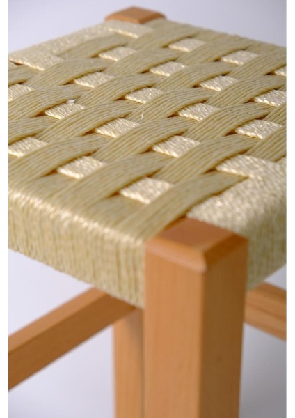 Ahşap Hasır Örgülü Tabure Mutfak/balkon/piknik Masa Taburesi 45 cm