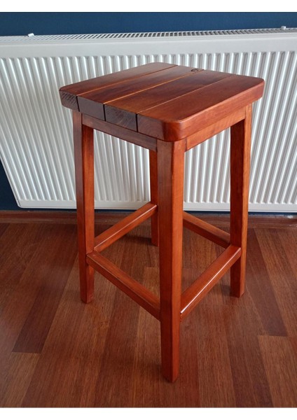 Ahşap Bar Taburesi, Bar Sandalyesi, Yüksek Tabure, Yan Sehpa, Dekoratif Stand, Boyalı, 33X33X73CM