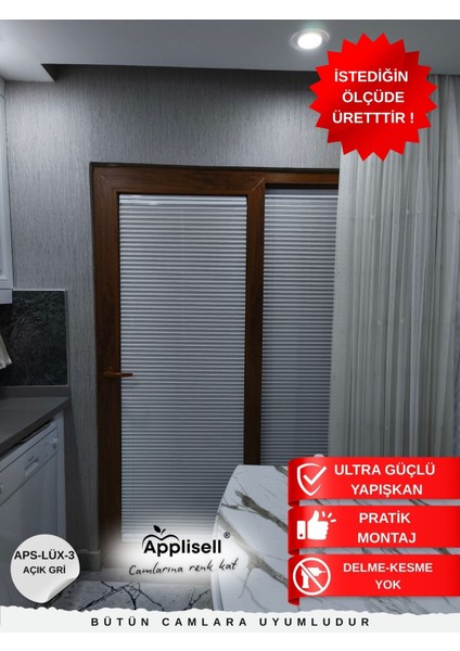Pvc Cam Perdesi – Yapışkanlı Plise Perde | Kolay montaj
