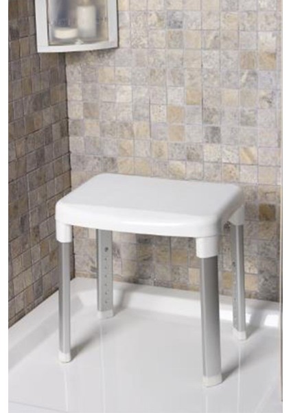 Cappadocıa Paslanmaz Aluminyum Geniş Yüzeyli Banyo Taburesi 130 kg Taşıma Kapasitesi