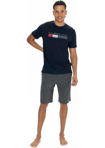 Erkek Alt Üst Yuvarlak Yaka Pijama Şort Takımı