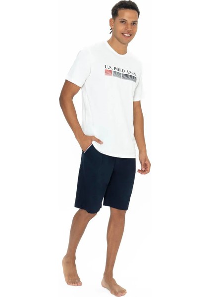 Erkek Alt Üst Yuvarlak Yaka Pijama Şort Takımı