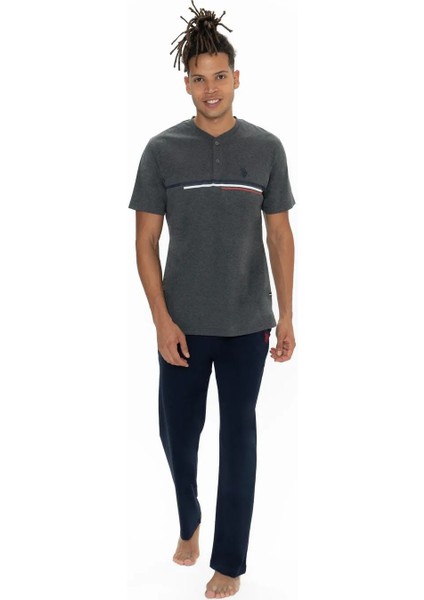 Erkek Alt Üst Düğmeli Pijama Takımı