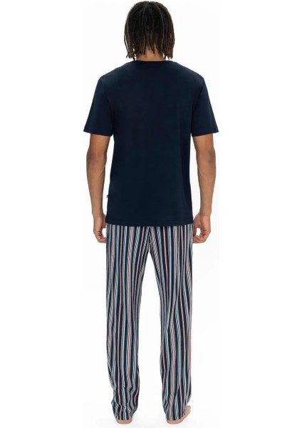 Erkek %100 Pamuk 3'lü Çizgili Pijama Takım indirimleri