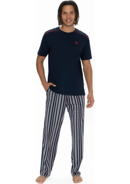 Erkek %100 Pamuk 3'lü Çizgili Pijama Takım