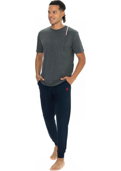 Erkek Yazı Detaylı Yuvarlak Yaka Pijama Takım fiyatları