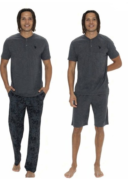 Erkek 3'lü Düğmeli Pijama Takımı